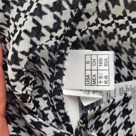BROOKS BROTHERS Shirt Womens Small Relaxed Houndstooth Blouse Chiffon New - Picture 7 of 16